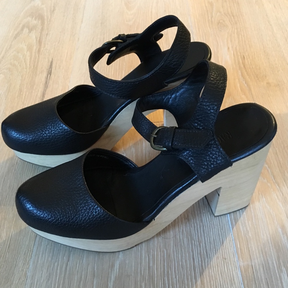 Rachel Comey Decalb Clogs Black Leather Sz 7
